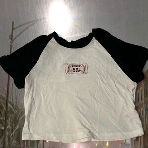 Dolls Kill Crop Top - Black and White